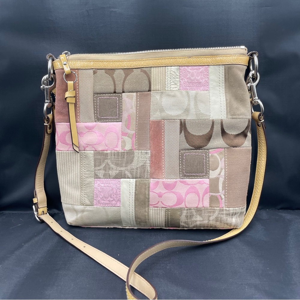 Coach Patchwork Crossbody Bag - Pink, Brown, Tan